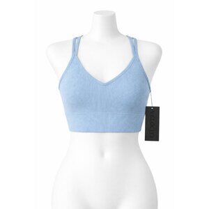 Velocity Rib Seamless Sports Bra Criss Cross Back Medium Support Size L